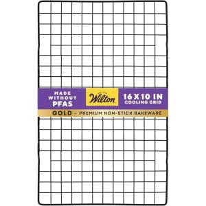 Wilton Gold Premium Non-Stick Warp-Resistant Bakeware, Made without PFAs, Cooling Grid, 16 x 10 in, Packaging May Vary