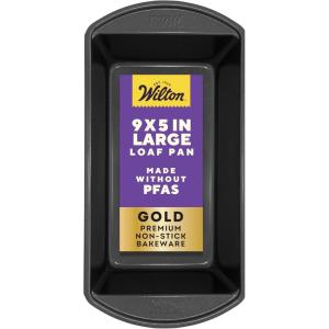 Wilton Gold Premium Non-Stick Warp-Resistant Bakeware, Made without PFAs, Large Loaf Pan, 9.25 x 5.25 in, Packaging May Vary