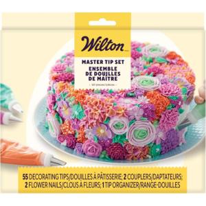 Wilton Master Cake Decorating Piping Tips Variety Set, Stainless Steel Cake & Cupcake Decorating Kit with Storage Case, 55 Piece(55-piece)