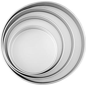Wilton Perforated Round Cake Pan, Aluminum Bakeware for Crisp Edges, Durable, Even Heating, Rust-Resistant, Professional Quality, 14 x 2 in., Package May Vary(4-Piece Set (Medium and Large))