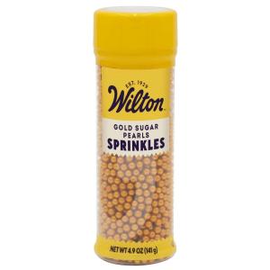 Wilton Pink Sugar Pearls, 5 oz.(Gold)