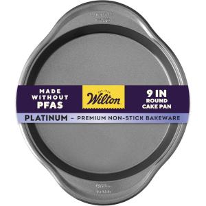 Wilton Platinum Non-Stick 9 Inch Round Cake Pan, Stainless Steel Bakeware, Made without PFAS, Packaging May Vary(1 Count (Pack of 1))