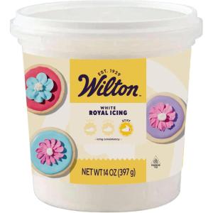 Wilton Ready-to-Use Stiff Consistency Royal Icing, Perfect for Decorating Cookies, Piping Flowers & Cake Designs, Hard-Drying Icing for Outlining & Flooding, White, 14 oz.