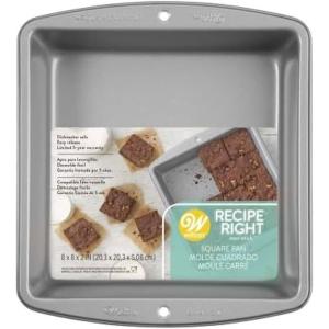 Wilton Recipe Right Non-Stick 8 Inch Square Pan, 8″ x 8″ x 2″ (1-Unit)(8 inches)