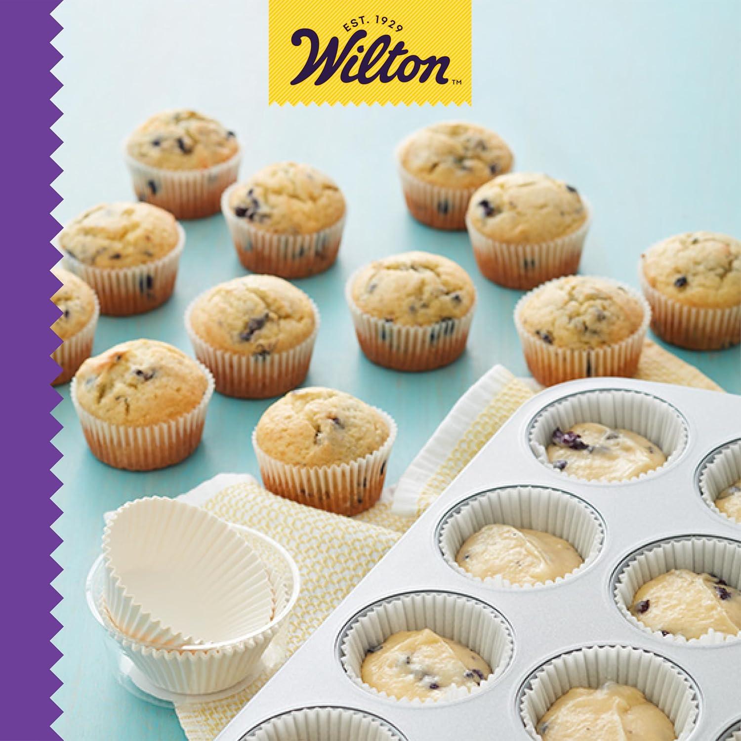 image:imageWilton Mini Baking Cups Use Mini Baking Liners for Baking Cupcakes or Muffins Ideal for Holiday Candy and Nuts Too White 125Inch Diameter 350Count
