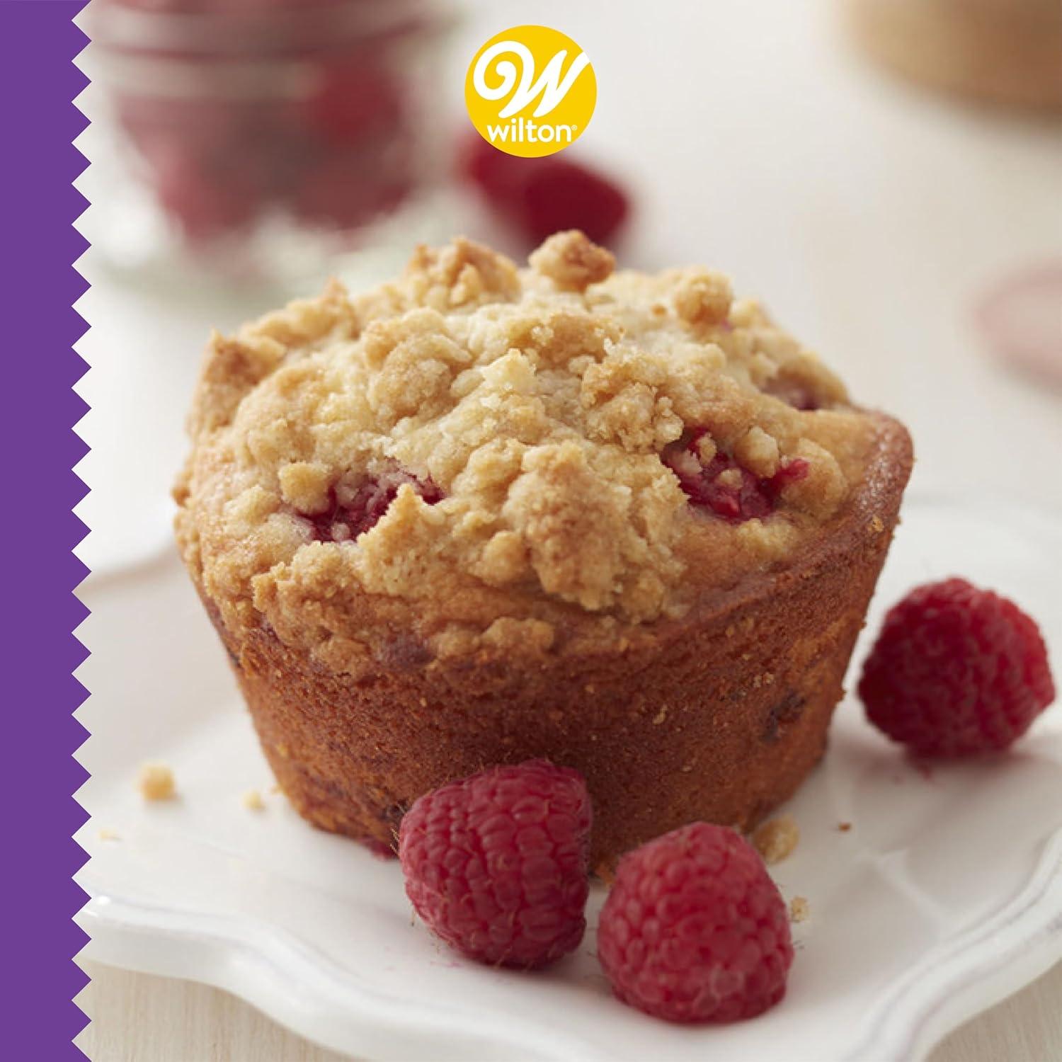 image:imageWilton Recipe Right NonStick 6Cup Muffin Pan Standard Baking Pans for Cupcakes and Muffins Set of 22 count Pack of 1