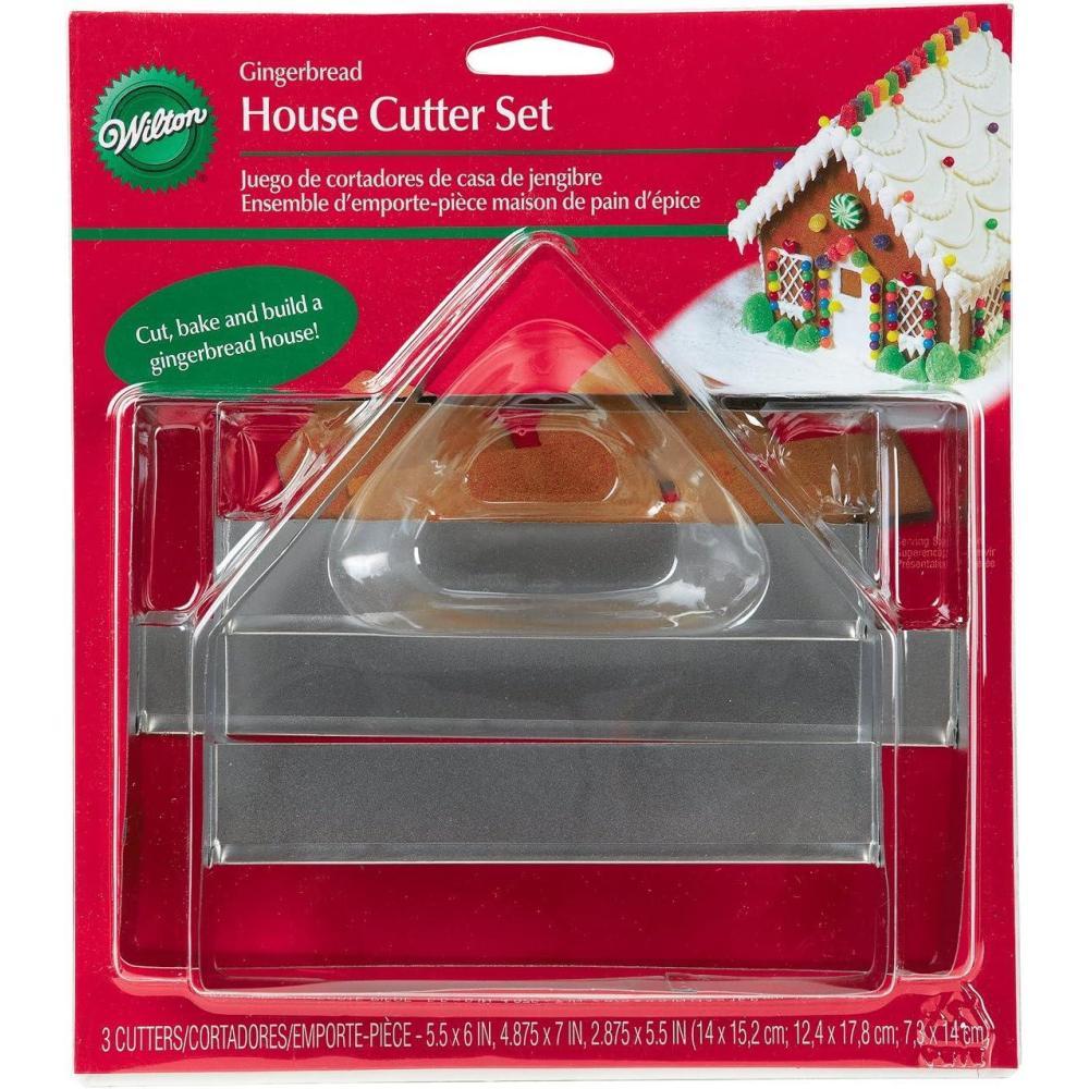 image:imageWilton 3 Piece Gingerbread House Metal Cookie Cutters