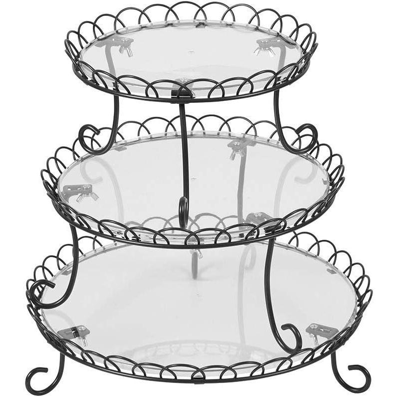 image:imageWilton 3Tier Treat Stand Display and Serve Your Treats on the 3Tiered Scalloped Treat Stand Can Be Separated As 3 Individual Serving Displays Black Metal108