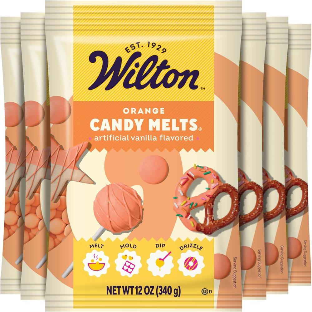 image:imageWilton Melting Chocolate Orange Candy Melts for Cake Pops Candy Making Chips Vanilla Flavored 12oz Pack of 6 Packaging May VaryOrange
