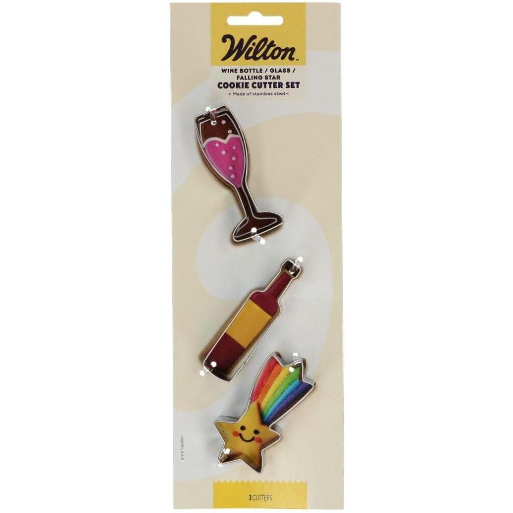 image:imageWilton Metal Cookie Cutter 3Inch AppleWine Bottle Glass Falling Star