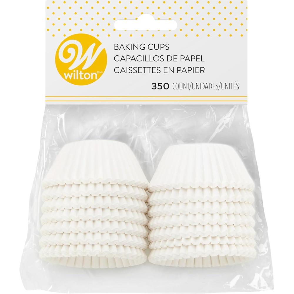 image:imageWilton Mini Baking Cups Use Mini Baking Liners for Baking Cupcakes or Muffins Ideal for Holiday Candy and Nuts Too White 125Inch Diameter 350Count