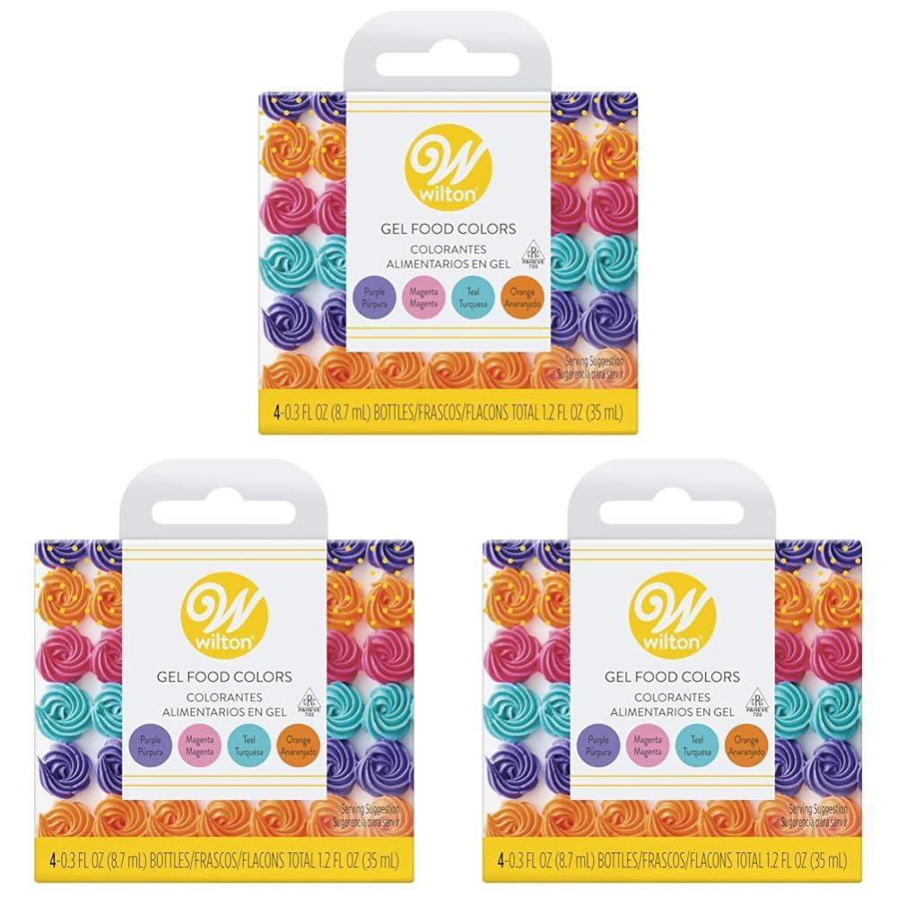 image:imageWilton Neon Food Coloring Gel Icing Color Set Vibrant GelBased Cake amp Cookie Decorating Colors Magenta Orange Teal amp Purple 4count03 Fl Oz Pack of 12