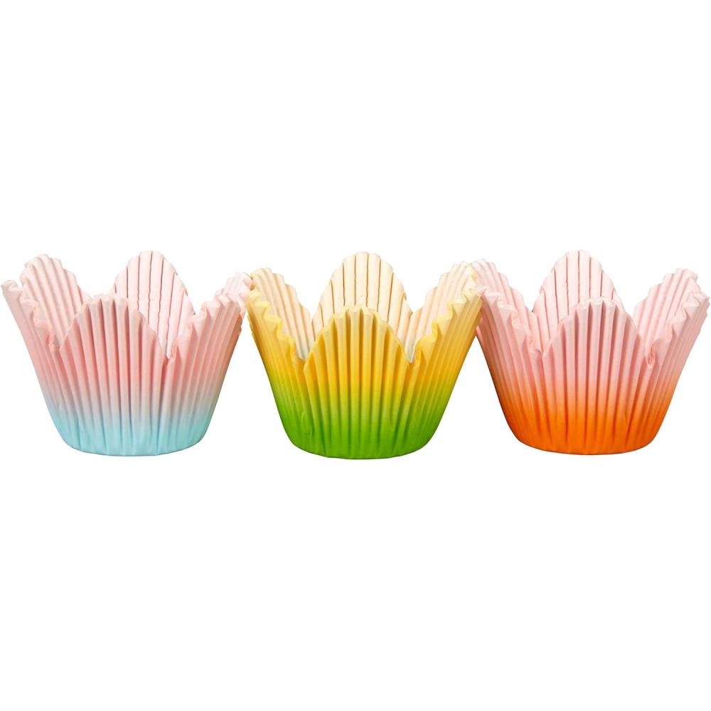 image:imageWilton Ombre Flower Petal Cupcake Liners Pastel Baking Cups for Easter Weddings Baby Showers amp Spring Desserts 72Count