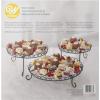 Wilton 3-Tier Treat Stand – Display and Serve Your Treats on the 3-Tiered Scalloped Treat Stand, Can Be Separated As 3 Individual Serving Displays, Black, Metal(10.8″)