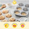 Wilton Recipe Right Non-Stick 6-Cup Muffin Pan, Standard Baking Pans for Cupcakes and Muffins, Set of 2(2 count (Pack of 1))