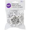 Wilton BAKECUPS DAMASK 75CT, two-inch, Black/White