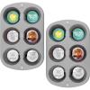 Wilton Recipe Right Non-Stick 6-Cup Muffin Pan, Standard Baking Pans for Cupcakes and Muffins, Set of 2(2 count (Pack of 1))