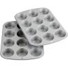 Wilton Recipe Right Non-Stick 6-Cup Muffin Pan, Standard Baking Pans for Cupcakes and Muffins, Set of 2(Standard – 12 Cup (2 Pack))