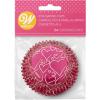 Wilton Standard Baking Cups 24/Pkg-Pink Heart Foil