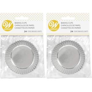 Bake cups Silver Foil 24Ct(2 inches (Pack of 2))