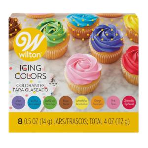 Wilton 8-Count Icing Colors for Cakes & Cupcakes, Gel-Based Colors for Frosting – Note that Packaging May Vary(Icing Colors)