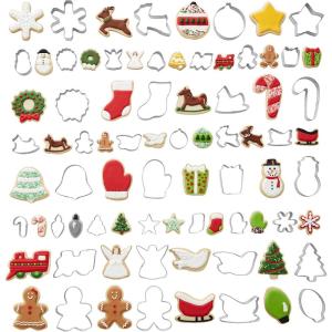 Wilton Christmas Cookie Metal Cookie Cutter Set with Tub, 40-Piece(Silver)