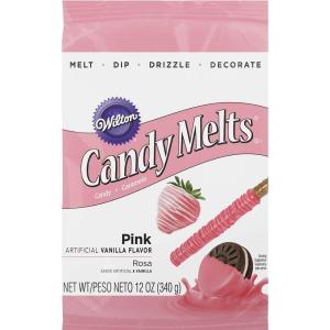 Wilton Melting Chocolate Orange Candy Melts for Cake Pops Candy Making Chips Vanilla Flavored 12oz., Pack of 6, Packaging May Vary(Pink)