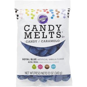 Wilton Melting Chocolate Orange Candy Melts for Cake Pops Candy Making Chips Vanilla Flavored 12oz., Pack of 6, Packaging May Vary(Royal Blue  Vanilla)