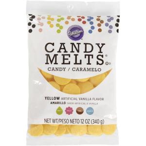 Wilton Melting Chocolate Orange Candy Melts for Cake Pops Candy Making Chips Vanilla Flavored 12oz., Pack of 6, Packaging May Vary(Yellow)