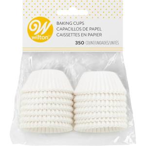 Wilton Mini Baking Cups – Use Mini Baking Liners for Baking Cupcakes or Muffins, Ideal for Holiday Candy and Nuts Too, White, 1.25-Inch Diameter, 350-Count