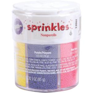 Wilton Nonpareils 6-Mix Sprinkle Assortment, Bright Rainbow Sprinkles for Cakes, Cupcakes, Cookies & Desserts, Colorful Baking Decoration for Birthdays & Holidays, 3 oz.(Baking Supplies)