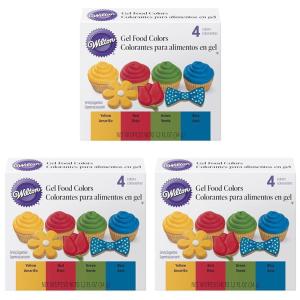Wilton Primary Icing Colors, 4-Piece – Gel Icing Colors, Yellow, red, green and blue(0.3 Fl Oz (Pack of 12))
