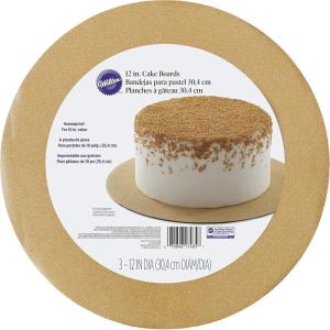 Wilton Round Silver Glitter Cake Boards, Corrugate, 1.27 x 30.48 x 30.48 cm(Gold)