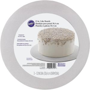 Wilton Round Silver Glitter Cake Boards, Corrugate, 1.27 x 30.48 x 30.48 cm(Silver)