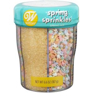 Wilton Spring Sprinkles, Edible Sprinkle Mix, Assorted Colors, For Cookies or Cake Decorating, 6.4 oz., 6-Cell Container