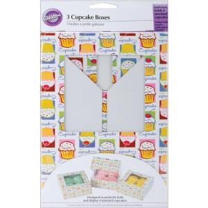 Wilton Treat Sampler Boxes, Perfect for Sharing homemade Desserts, Cookies and Snacks as a Gift, Each Box has 4-Compartments, Includes 3-Boxes, White(Cupcake Heaven)