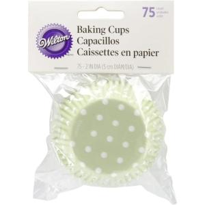 Wilton White Standard 75 Baking Cups, Single Pack(Green With White Dots)