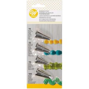 Borders Decorating Piping Tip Set, 4 piece set