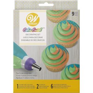 Wilton Color Swirl Icing Kit, Color Swirl Plastic Coupler With Swirl Feature, Piping Bags And Tips Set Icing Piping Kit, 9-Piece(1 Count (Pack of 1))