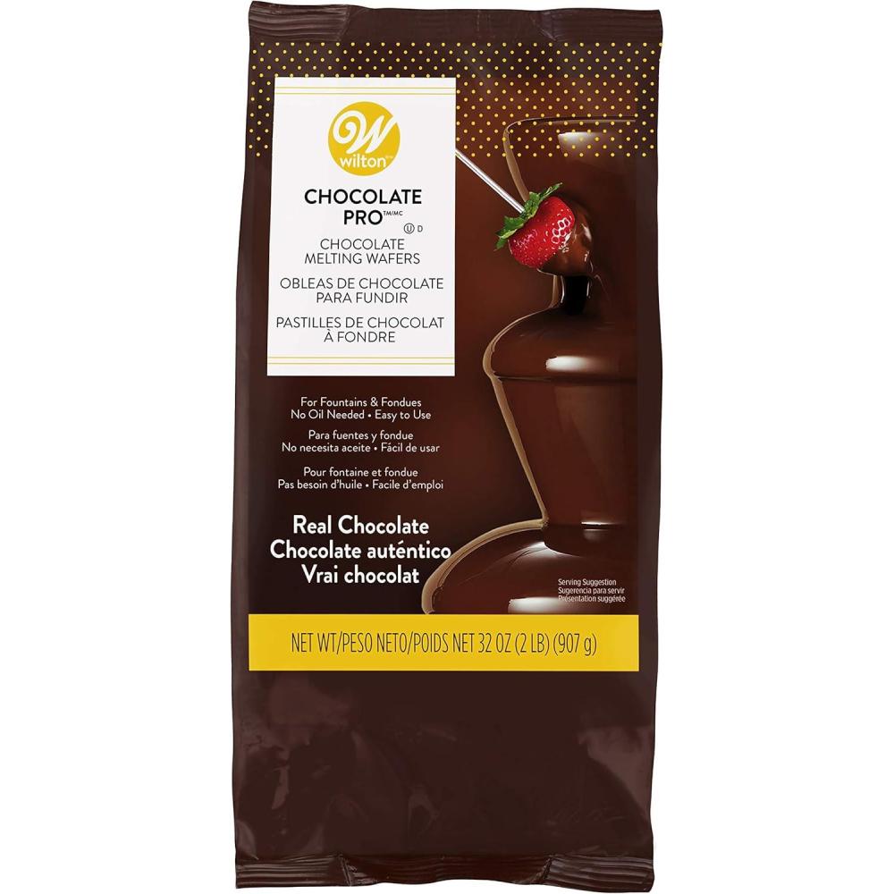 image:imageWilton Chocolate Pro Melting Wafers Bundle EasytoUse Fountain amp Fondue Chocolate Smooth Flowing amp Quick Melting for Dipping Fruit Cookies amp Snacks 2Pack 2lb Each Packaging May Vary2LB