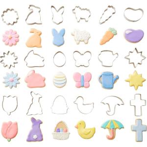Wilton Metal Easter Cookie Cutter Set with Storage Tub, 18-Piece