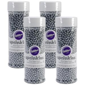 Wilton Decorating Sugar Pearls, 4.97 oz., Silver(4.8 Ounce (Pack of 4))