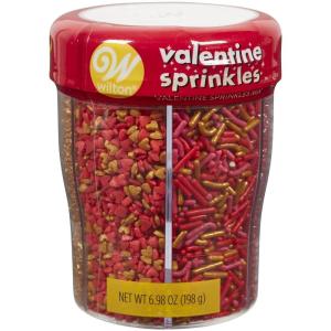 Wilton Sprinkle Mix 6.98oz-Metallic Valentine’s Day, 6 Cell