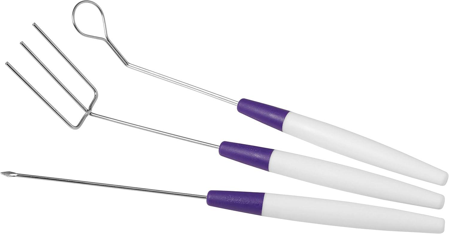 image:imageWilton Candy Melts Candy Dipping Tool Set Ideal for Strawberries Cake Pops Pretzels or Marshmallows Includes 3Prong Fork Cradling Spoon and Spear Tools Only Candy Melts Not IncludedExtrawide