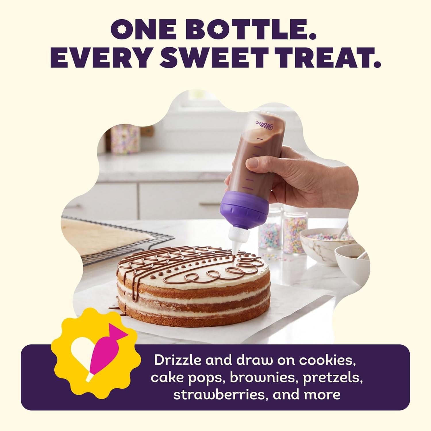 image:imageWilton Candy Melts MeltNDecorate Bottle Microwaveable Silicone Bottle for Candy Melts Decorating Drizzling amp Detailing Desserts Includes Detailing Tip 1 Count
