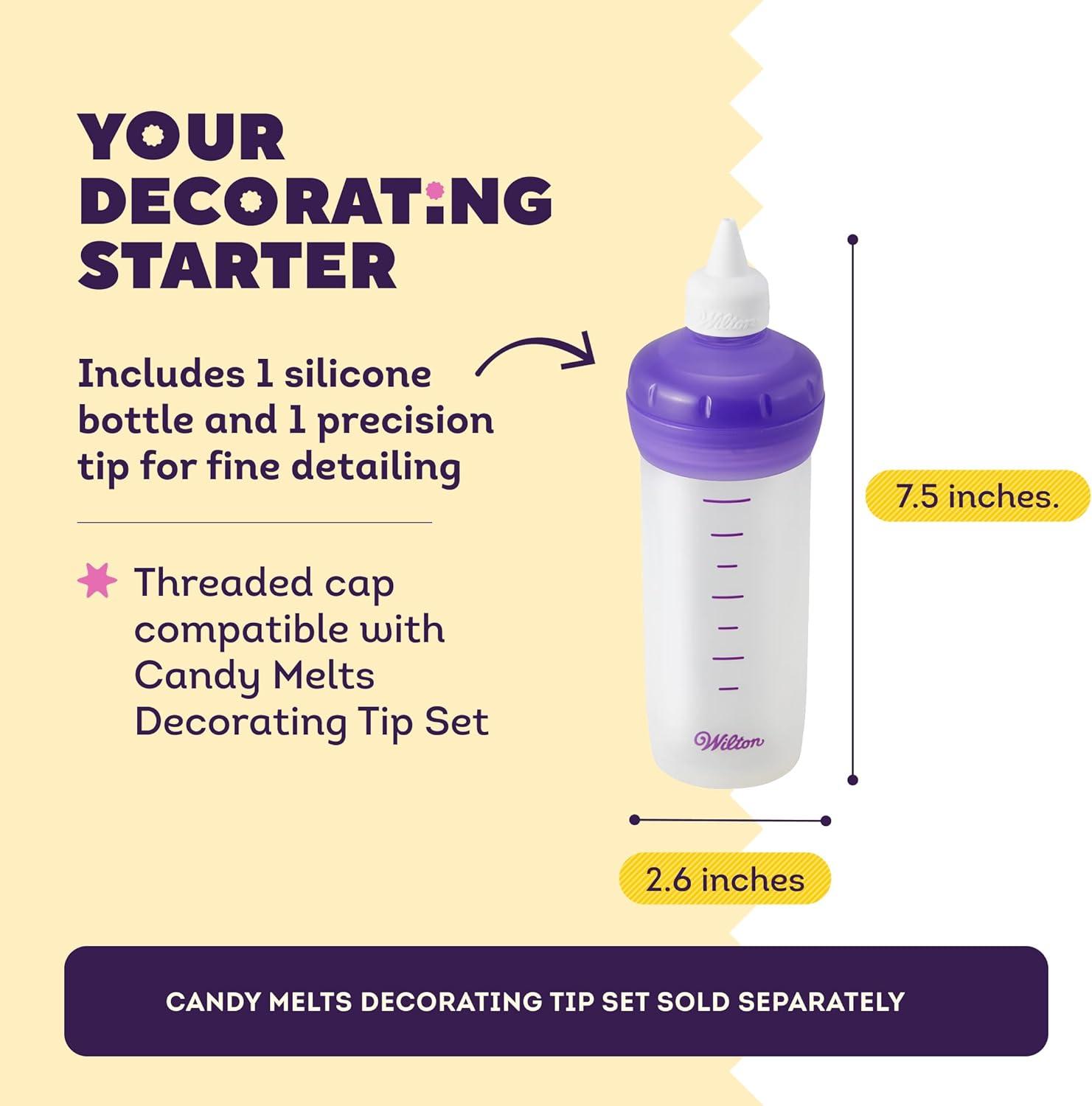 image:imageWilton Candy Melts MeltNDecorate Bottle Microwaveable Silicone Bottle for Candy Melts Decorating Drizzling amp Detailing Desserts Includes Detailing Tip 1 Count