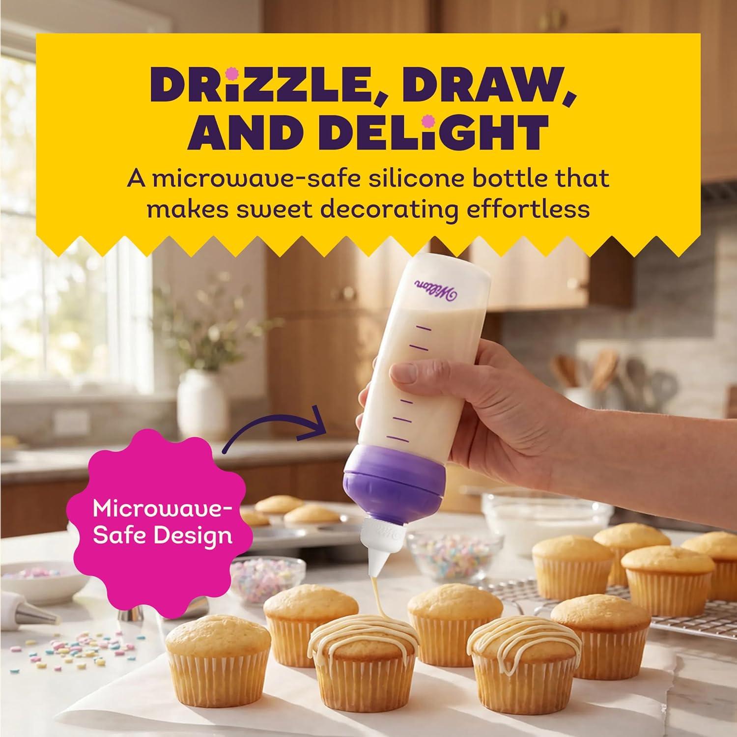 image:imageWilton Candy Melts MeltNDecorate Bottle Microwaveable Silicone Bottle for Candy Melts Decorating Drizzling amp Detailing Desserts Includes Detailing Tip 1 Count
