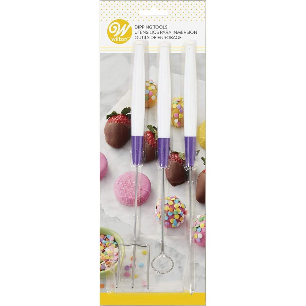 image:imageWilton Candy Melts Candy Dipping Tool Set Ideal for Strawberries Cake Pops Pretzels or Marshmallows Includes 3Prong Fork Cradling Spoon and Spear Tools Only Candy Melts Not IncludedExtrawide