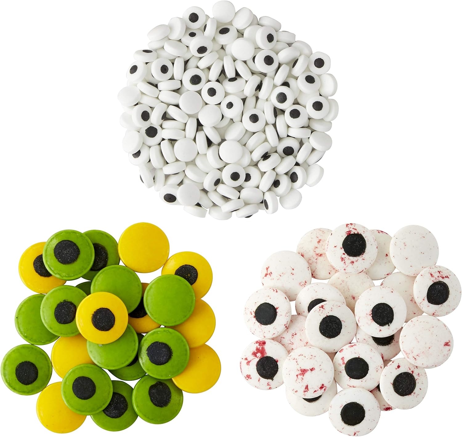 image:imageWilton Edible Candy Eyeball Sprinkles Small Edible Googly Eyes for Decorating Cupcakes Cookies amp Halloween Treats Black and White 088 oz3 Pack