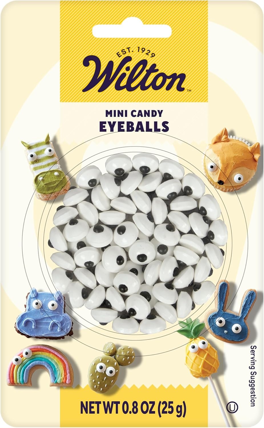 image:imageWilton Edible Candy Eyeball Sprinkles Small Edible Googly Eyes for Decorating Cupcakes Cookies amp Halloween Treats Black and White 088 oz88 ounce
